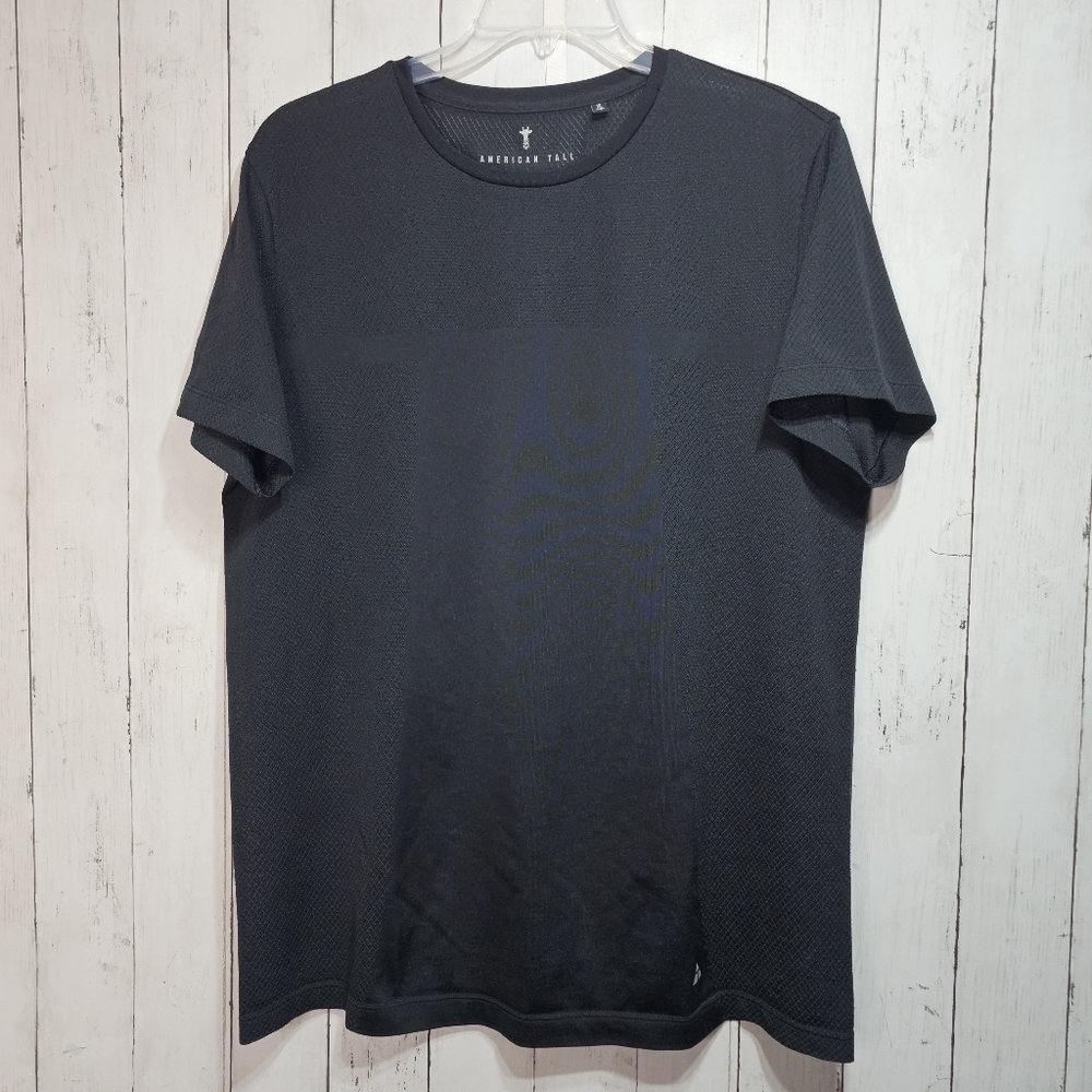 American Tall Men's Black Performance Fabric Sweat Wicking T-Shirt Size XL Tall.